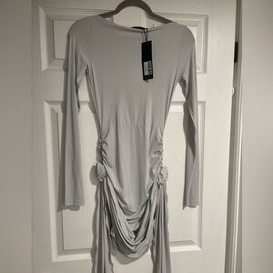 Lioness Light Gray Long Sleeve Dress